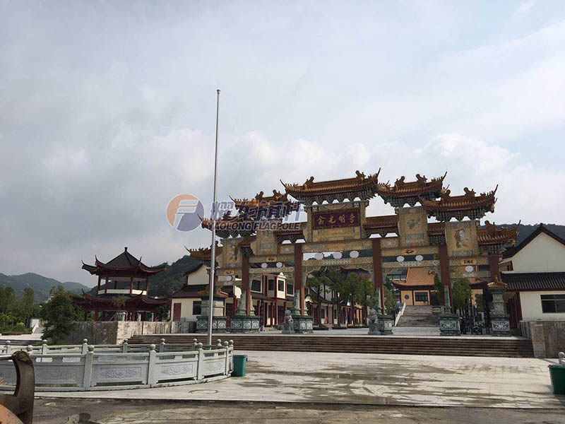 耀龙旗杆为福建漳州诏安县金光明寺安装寺庙旗